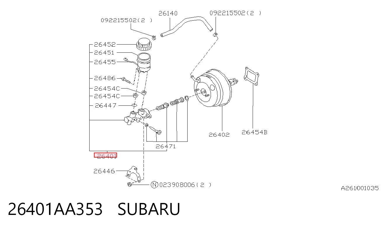 Цилиндр тормозной, главный на Subaru Legacy I BC