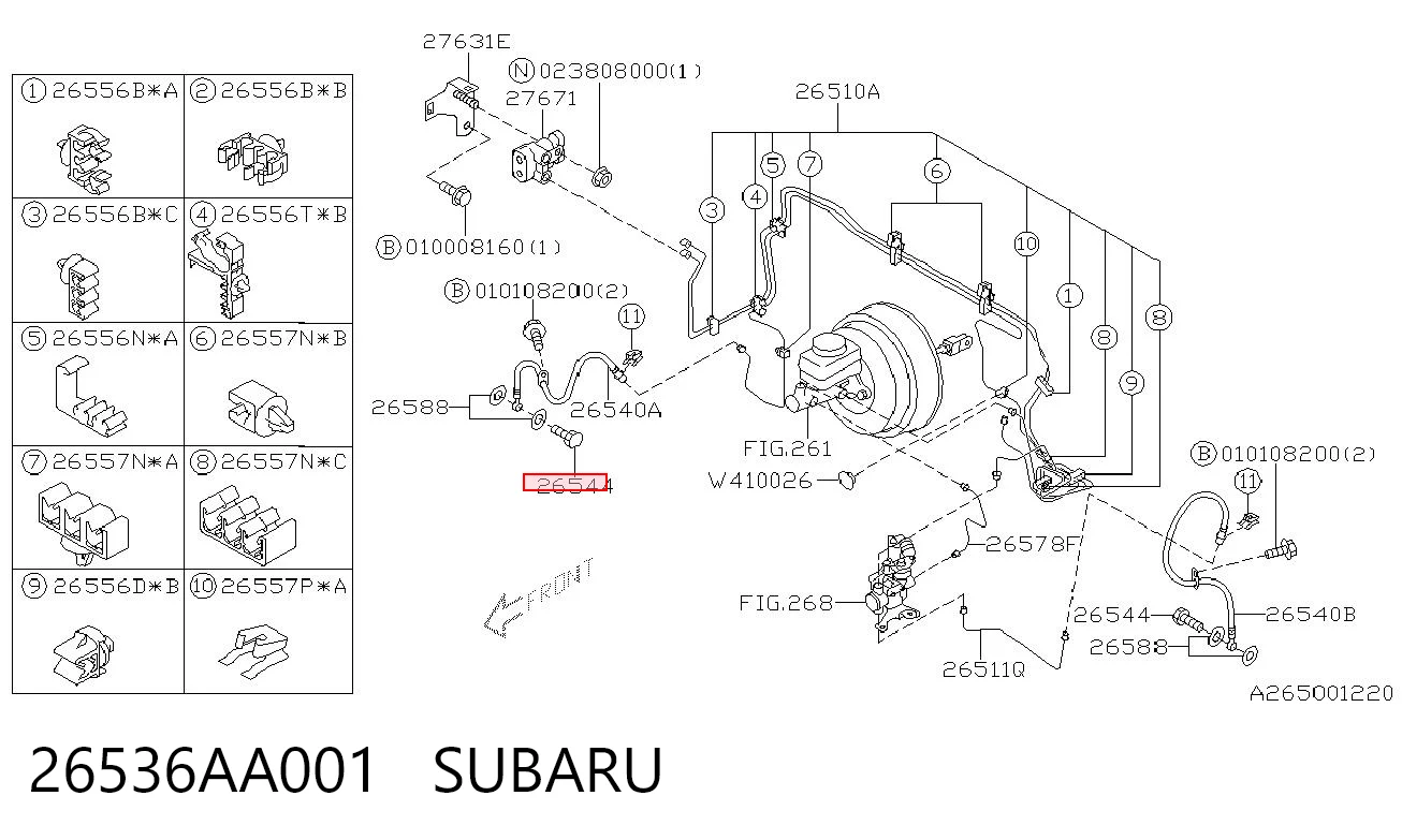 26536AA001 Subaru 