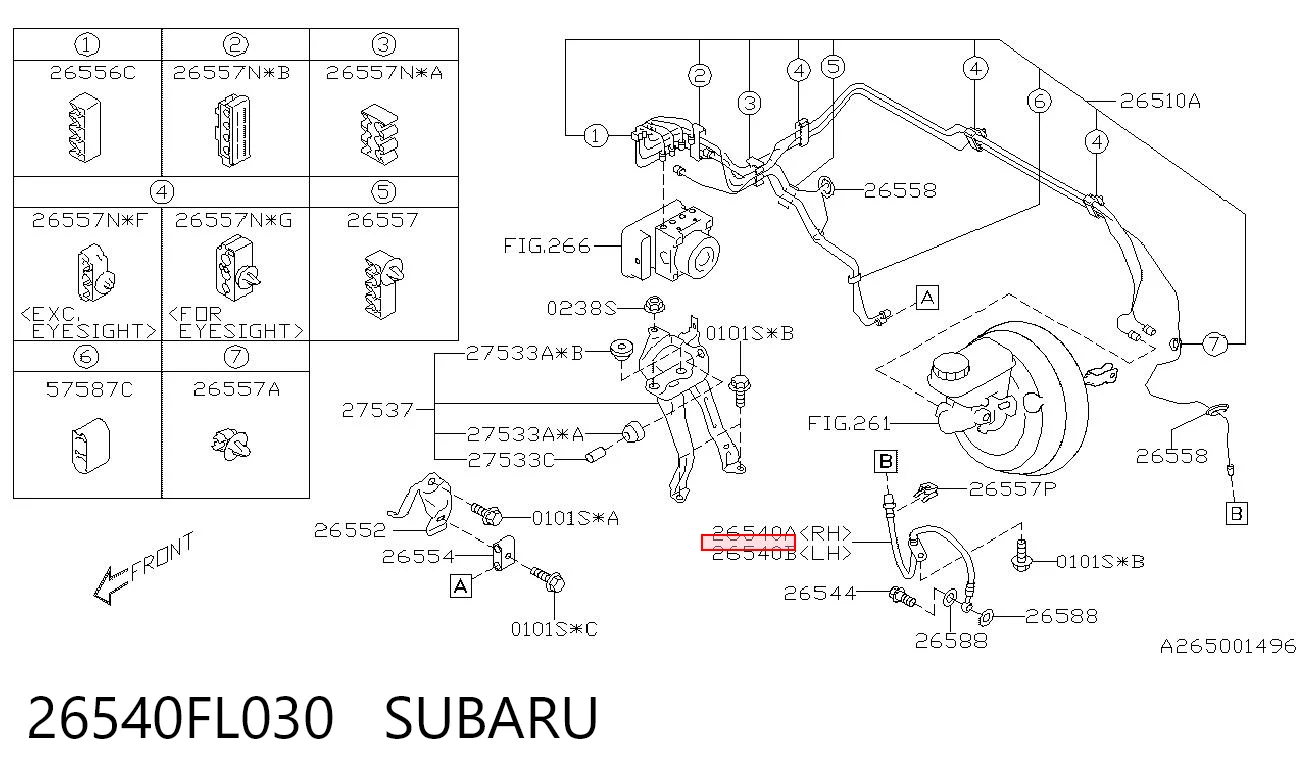 26540FL030 Subaru 