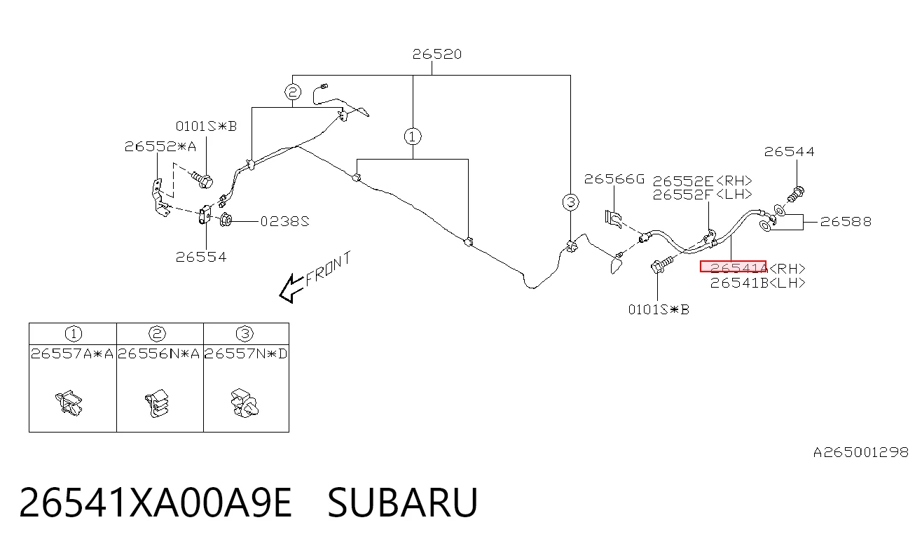 26541XA00A9E Subaru Шланг тормозной задний правый