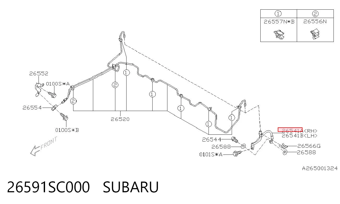 26591SC000 Subaru Шланг тормозной задний правый