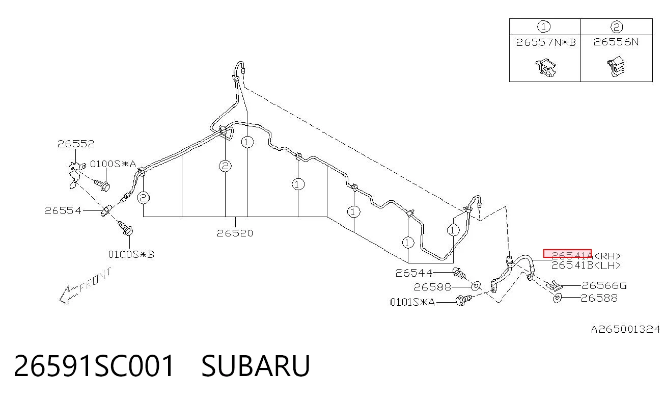 26591SC001 Subaru Шланг тормозной задний правый