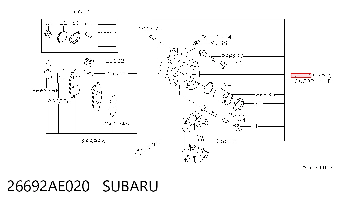 Тормозной суппорт правый задний Subaru Legacy IV седан (B13) (2003 - 2009) цена, от 114.03 USD