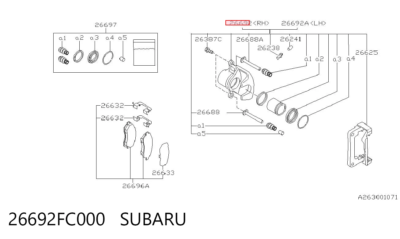Суппорт тормозной задний правый на Subaru Forester I S10, SF