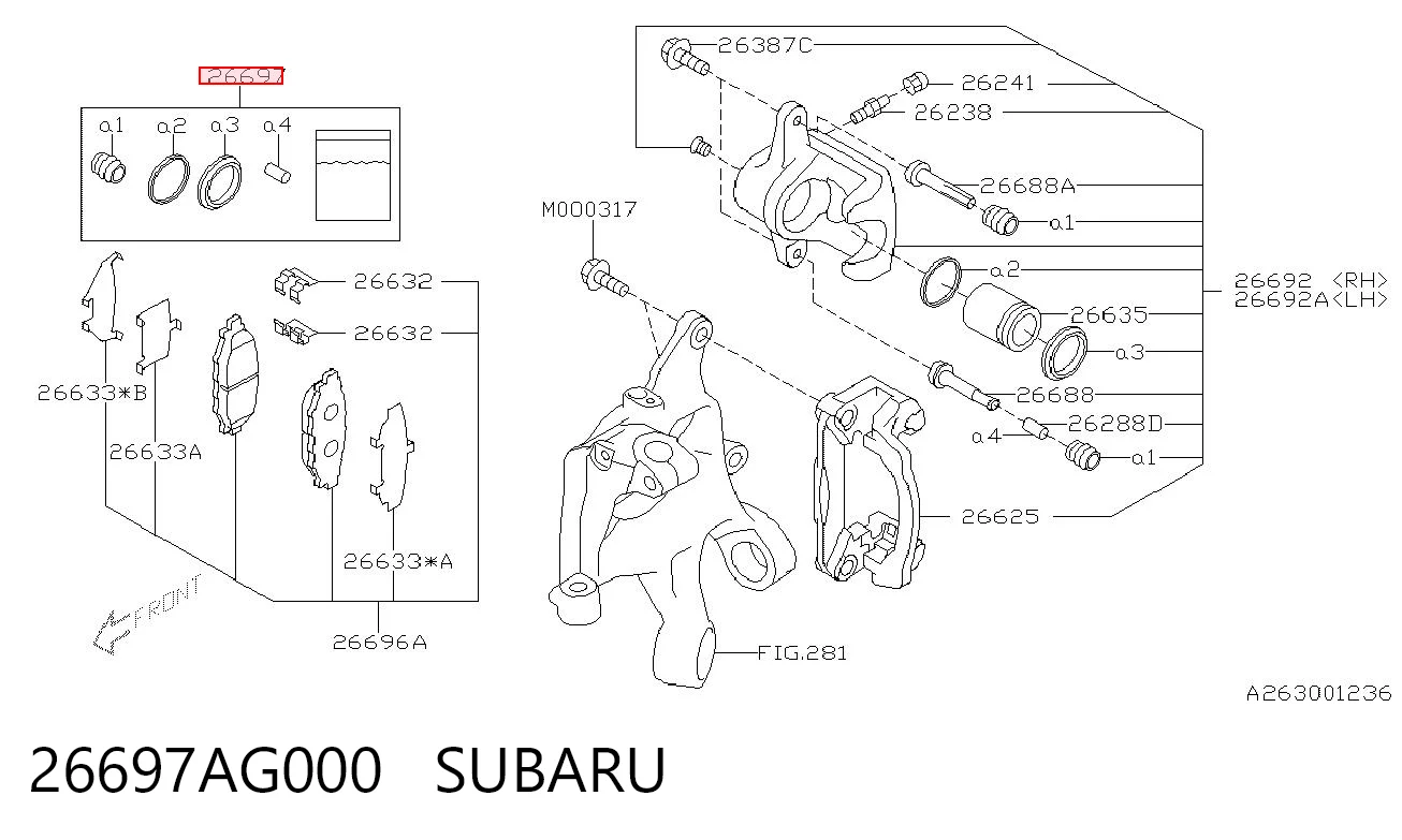  Ремкомплект суппорта Subaru Outback 4