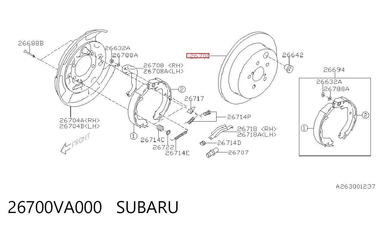 26700VA000 Subaru Дисковый тормоз