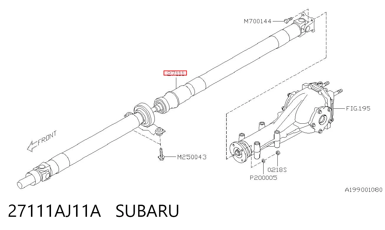 27111AJ11A Subaru Карданный вал заднего моста