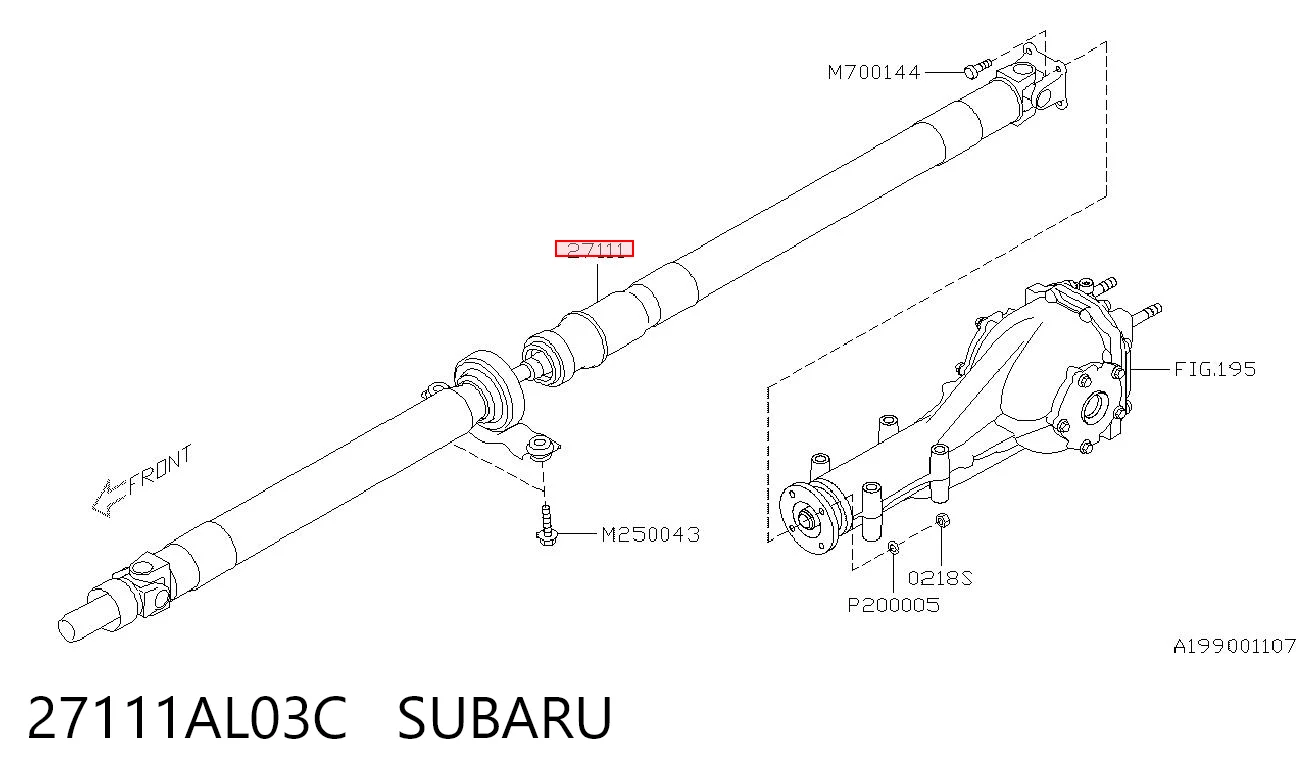 27111AL03C Subaru Карданный вал заднего моста