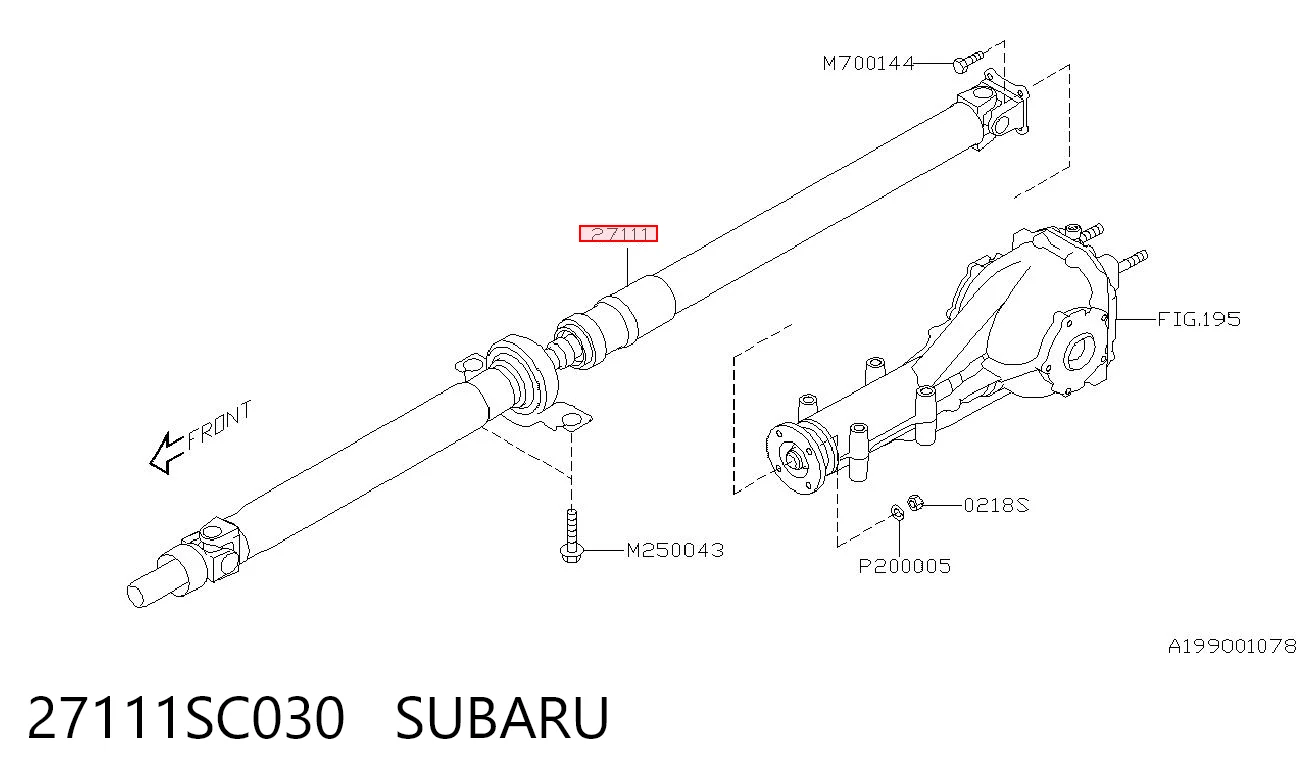 27111SC030 Subaru Карданный вал заднего моста