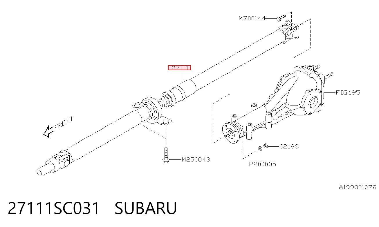27111SC031 Subaru Карданный вал заднего моста
