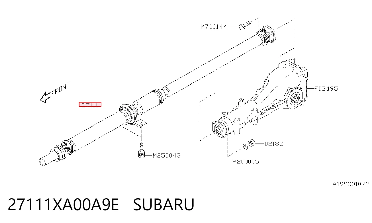 27111XA00A9E Subaru Карданный вал заднего моста