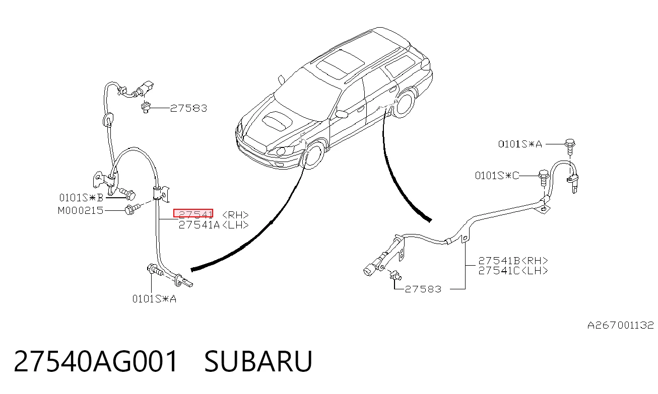 27540AG001 Subaru Датчик ABS передний правый