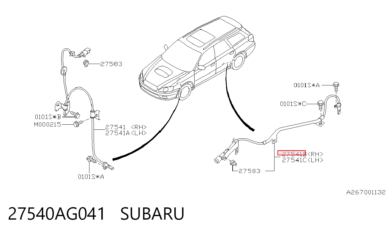 27540AG041 Subaru Датчик АБС (ABS) задний, правый