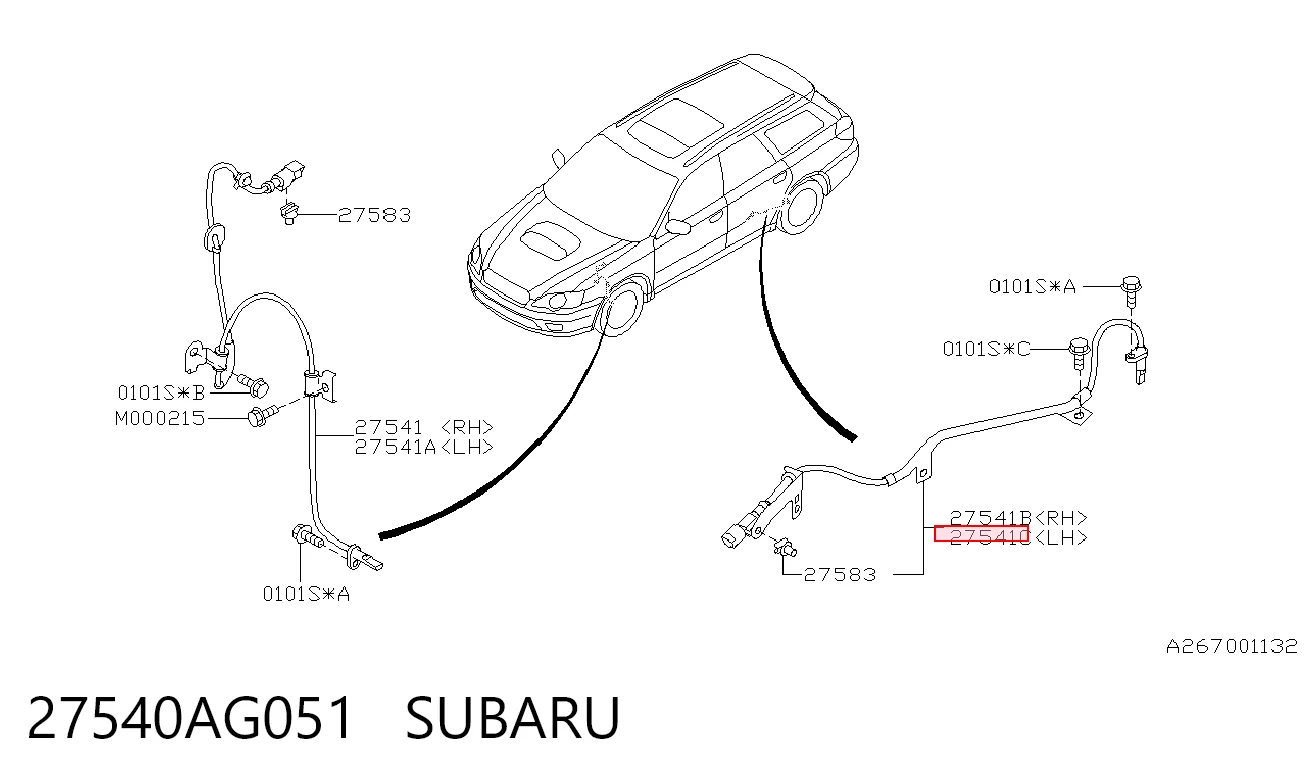 27540AG051 Subaru Задний левый датчик АБС