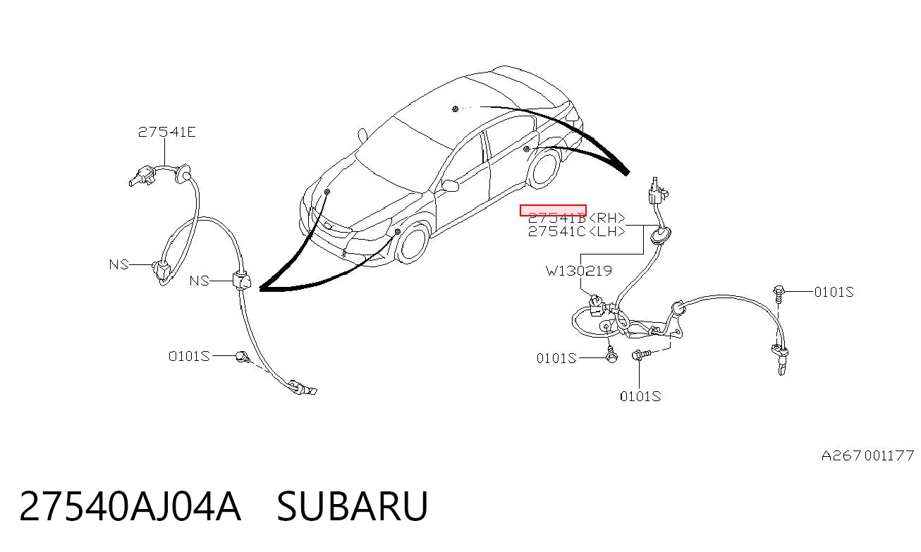27540AJ04A Subaru Датчик АБС (ABS) задний, правый