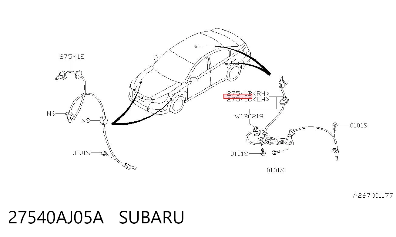 27540AJ05A Subaru Задний левый датчик АБС