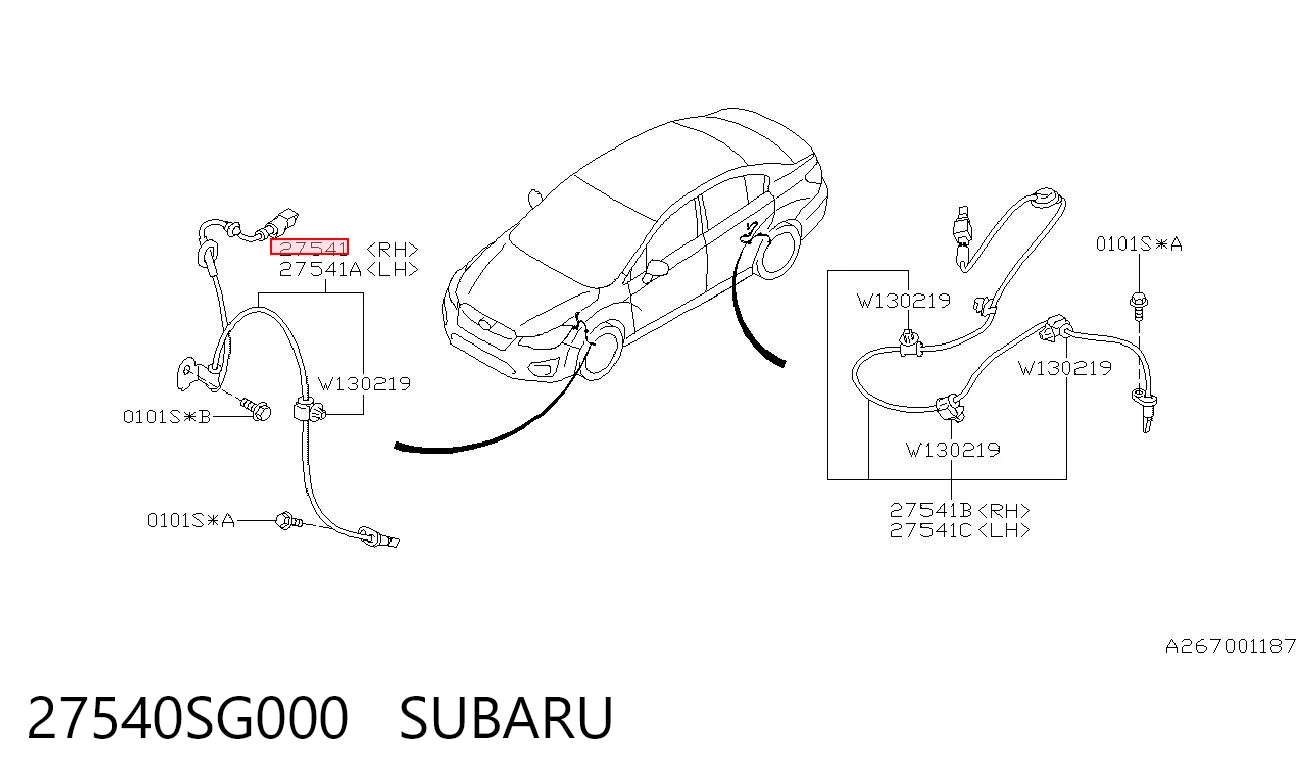 27540SG000 Subaru Датчик ABS передний правый