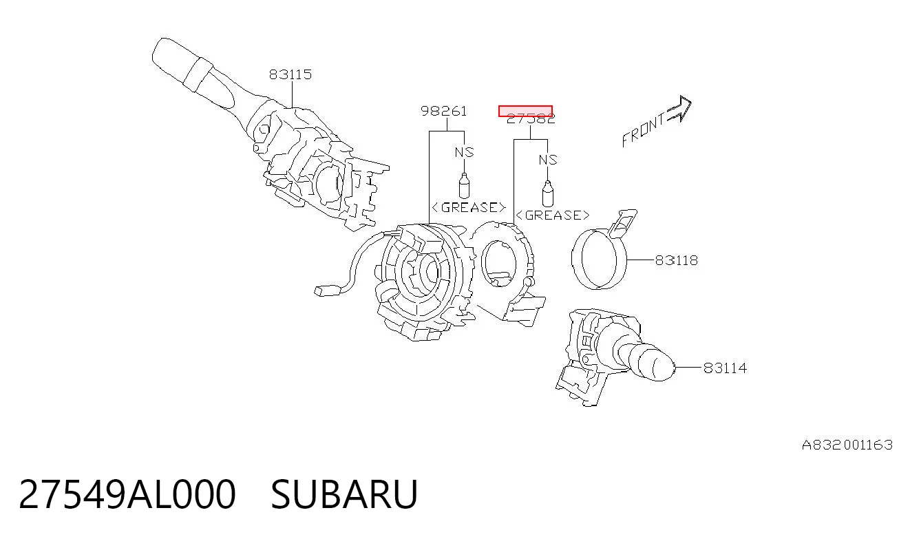 27549AL000 Subaru Датчик угла поворота руля