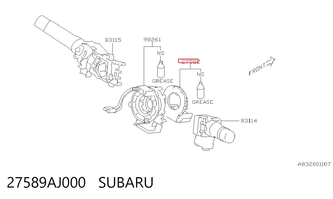 27589AJ000 Subaru Датчик угла поворота руля