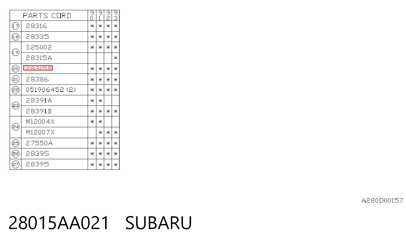 28015AA021 Subaru Сальник передней ступицы внутренний