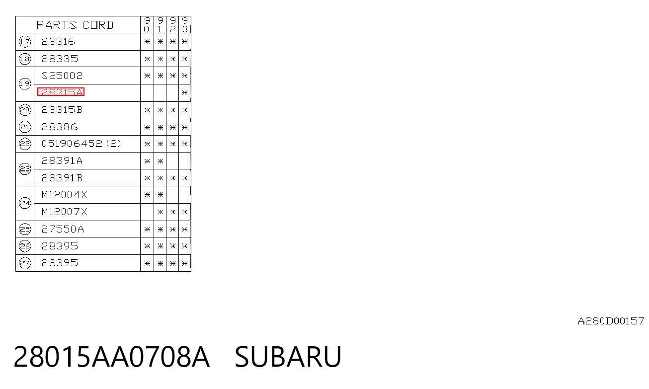 28015AA0708A Subaru Сальник передней ступицы внешний
