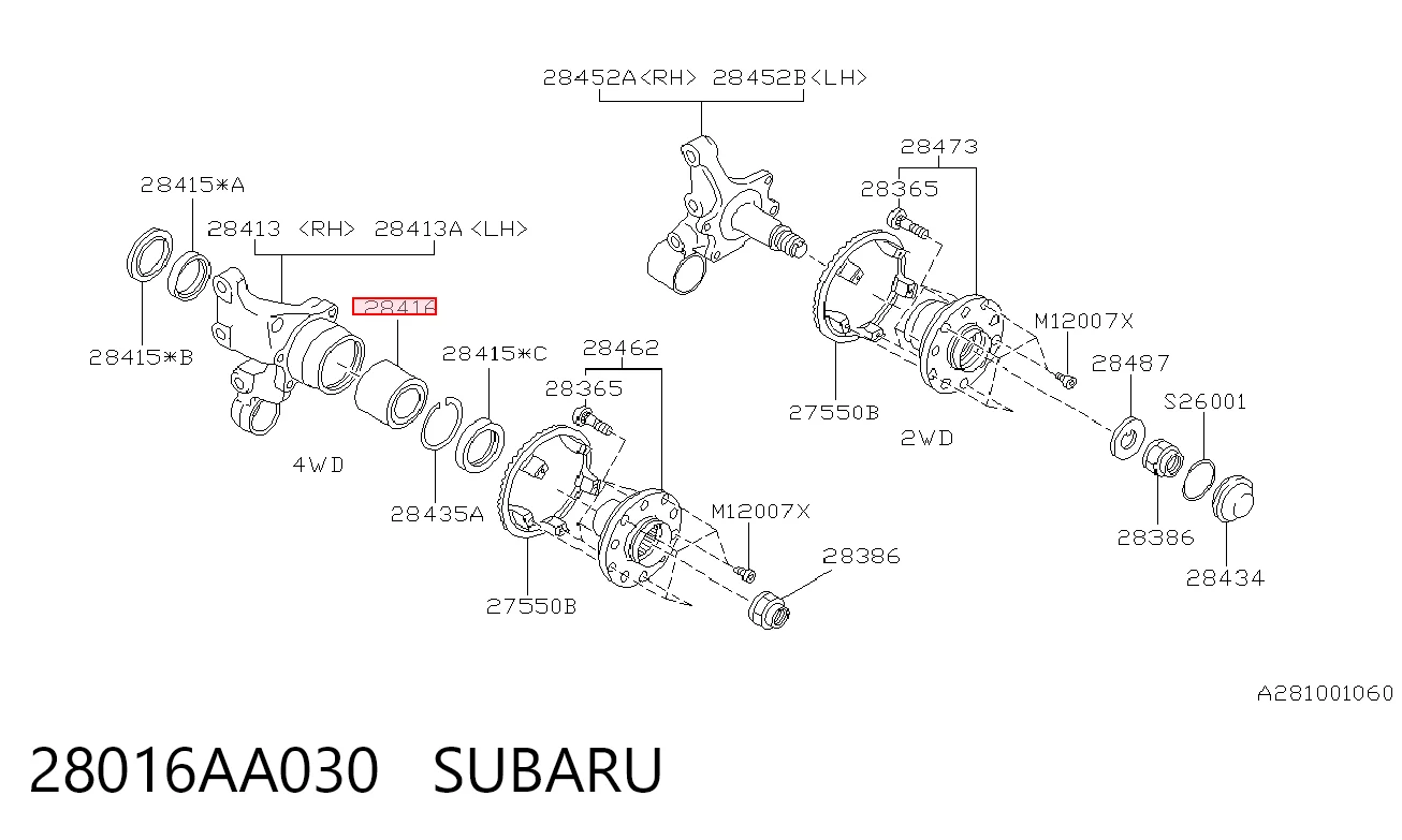 28016AA030 Subaru Подшипник ступицы задней
