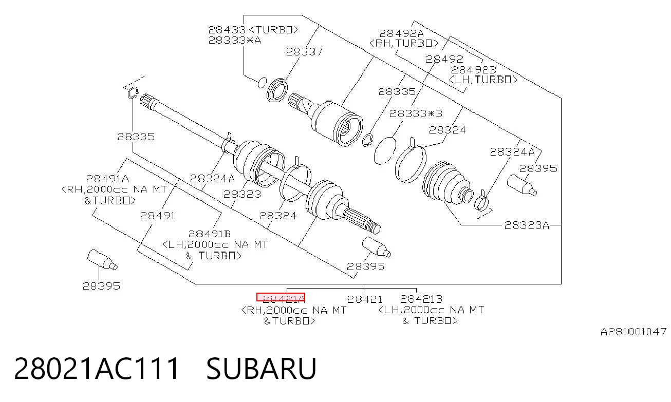 28021AC111 Subaru 