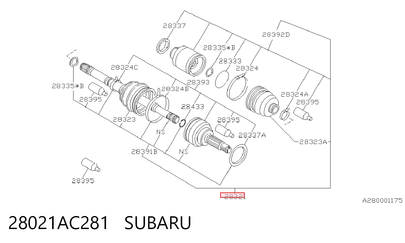 Полуось передняя DS8201 BGA