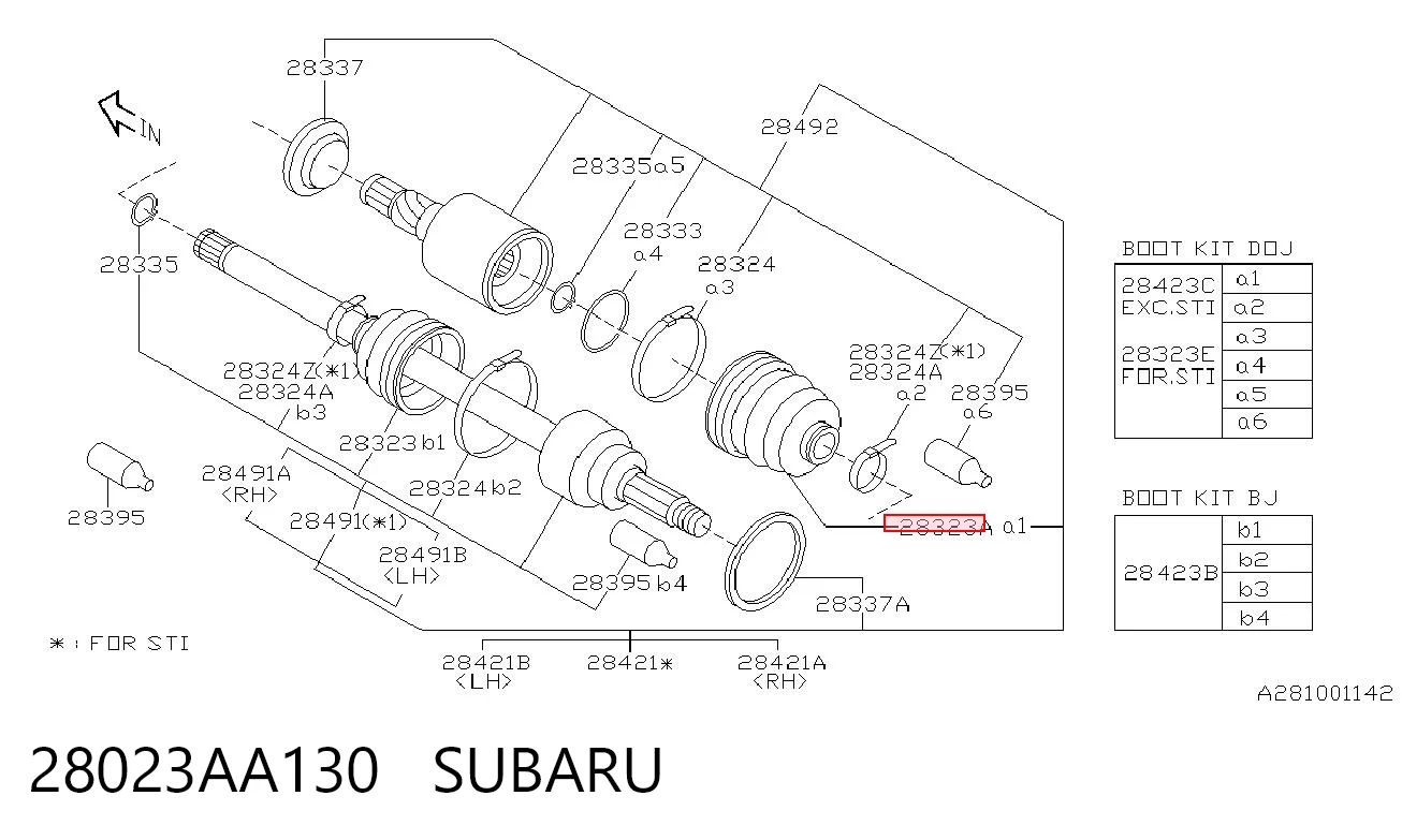 SB0013 DAC Пыльник ШРУСа передней полуоси внутренний
