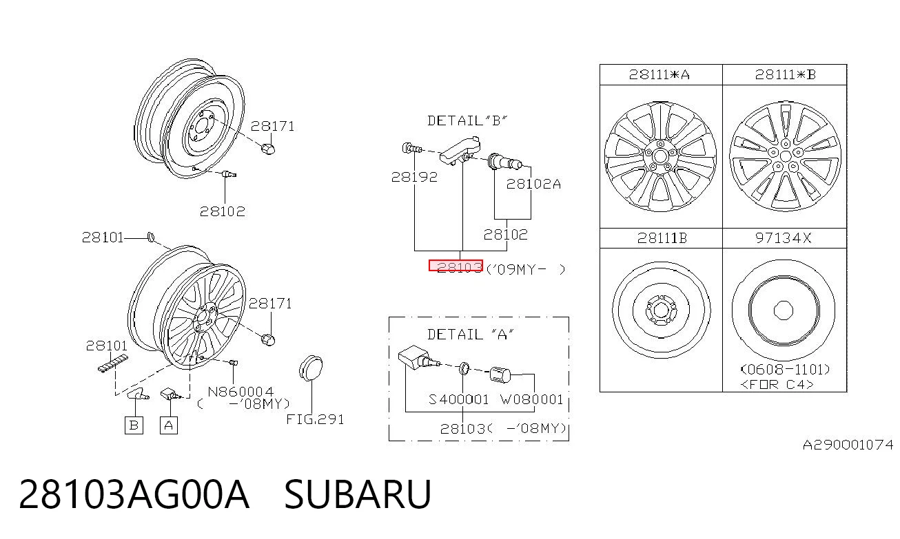28103AG00A Subaru Манометр воздушный