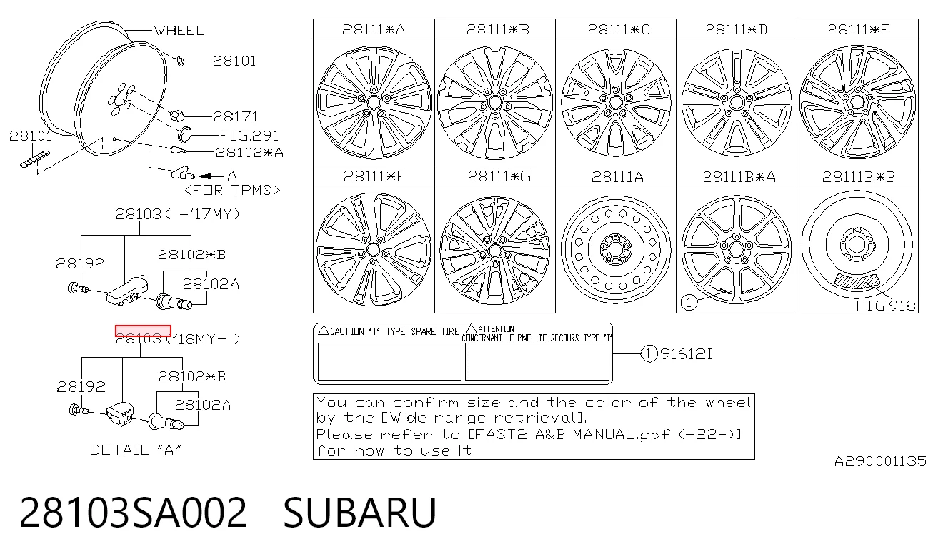 28103SA002 Subaru Манометр воздушный
