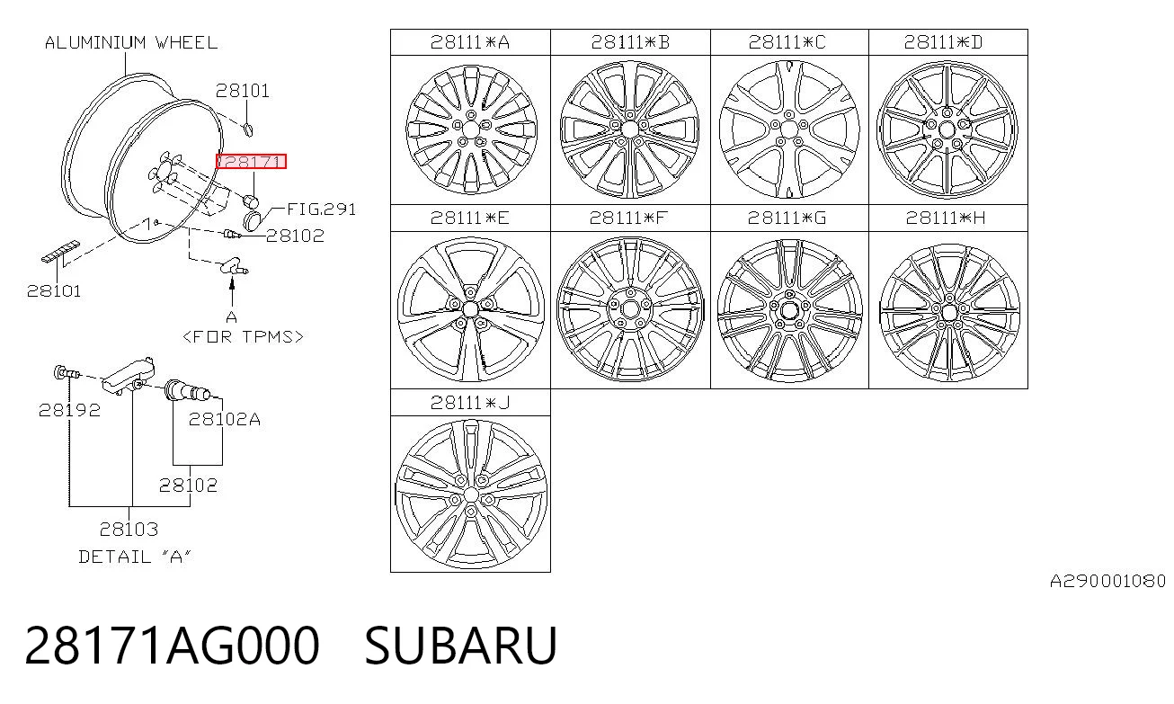 28171AG000 Subaru Гайка колеса
