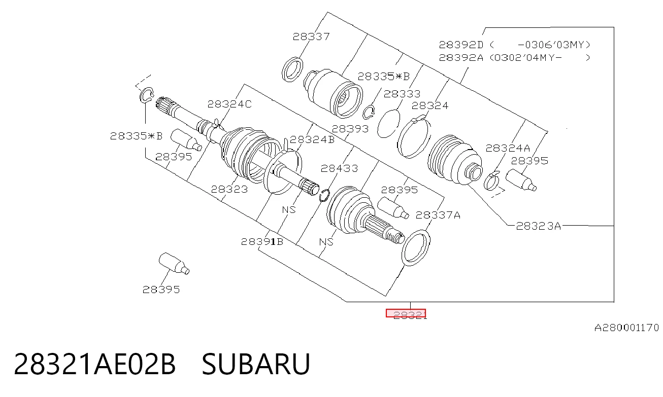 Полуось (привод) передняя Subaru Forester I внедорожник (S10, SF) (1997 - 2002) цена, от 101.09 USD