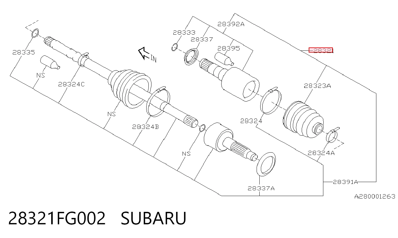 Полуось (привод) передняя Subaru Impreza III хэтчбек (GH) (2007 - 2011) цена, от 56.50 USD
