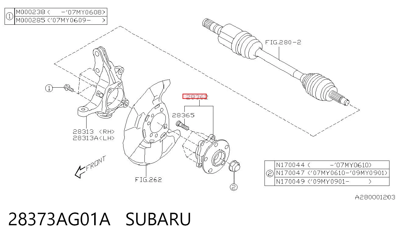 28373AG01A Subaru Ступица колеса передняя