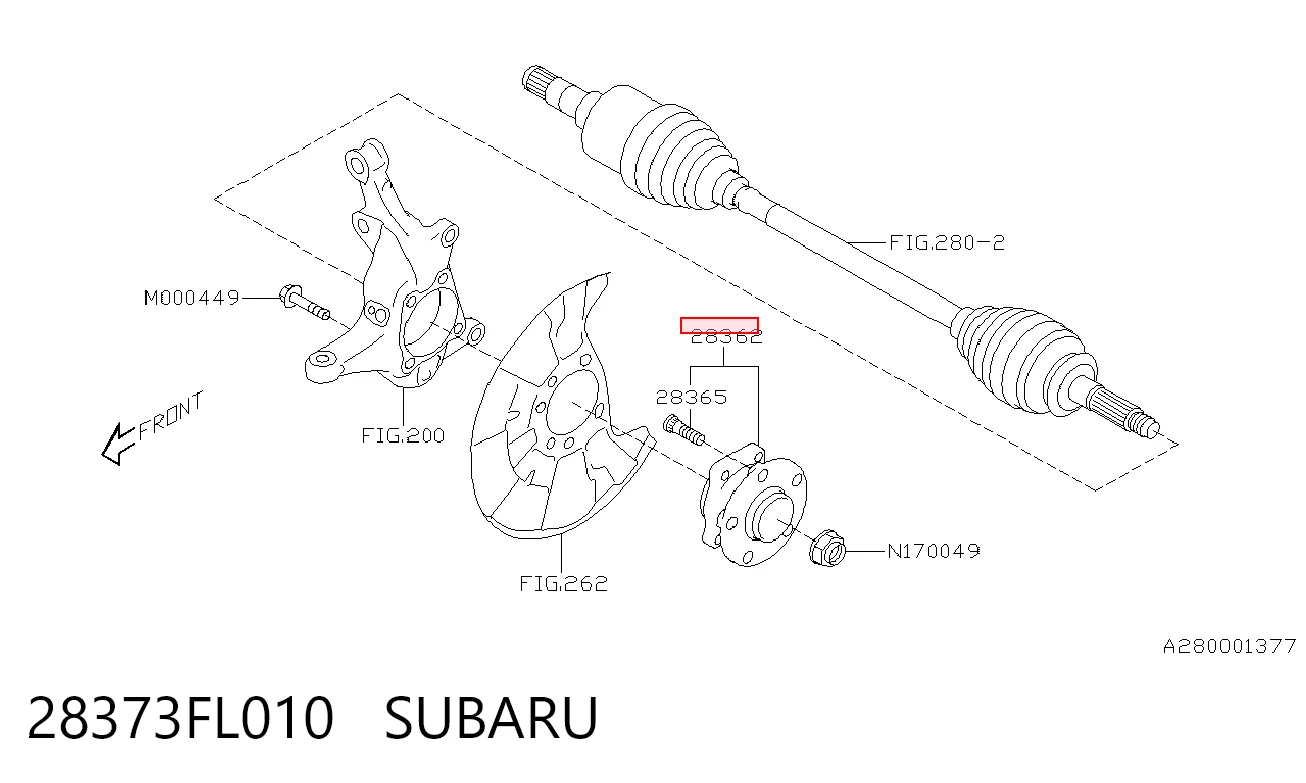 28373FL010 Subaru Ступица колеса передняя