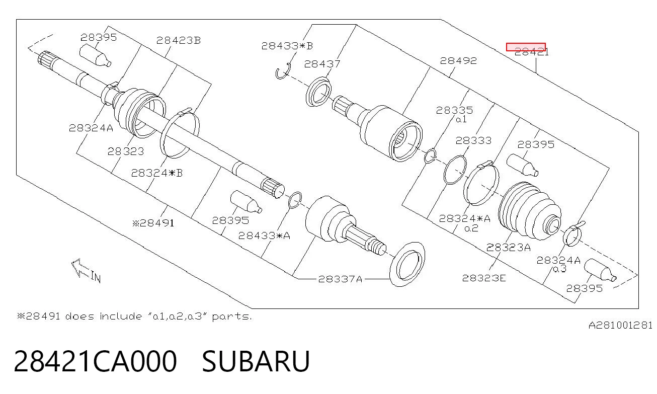 28421CA000 Subaru Привод задний