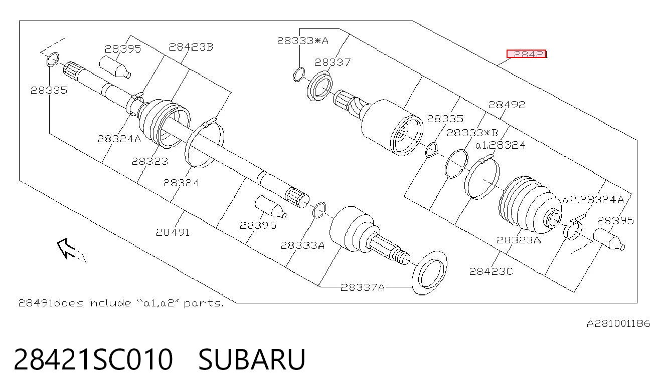 28421SC010 Subaru Привод задний