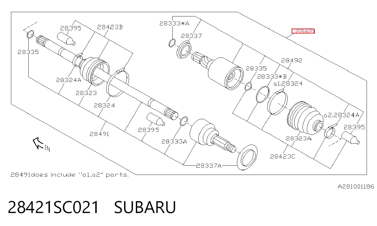 28421SC021 Subaru Привод задний