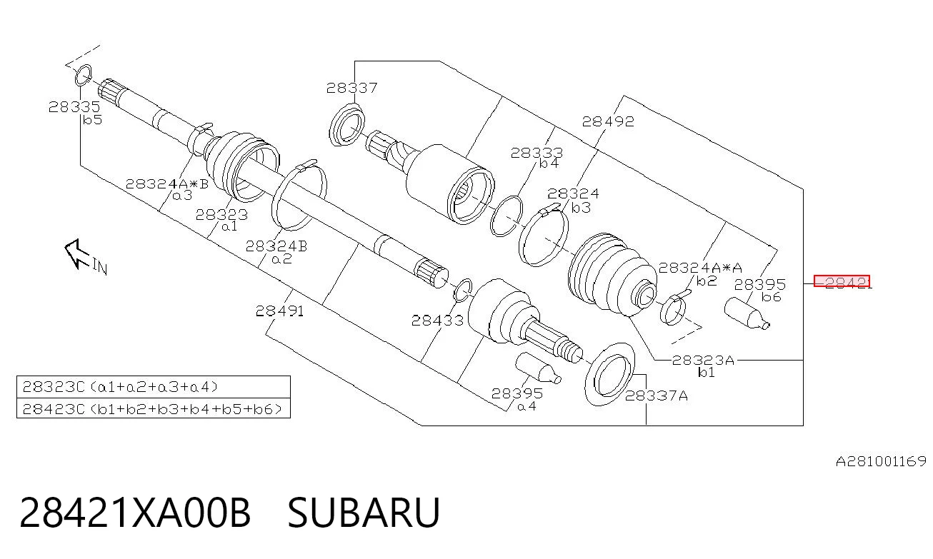 28421XA00B Subaru Привод задний