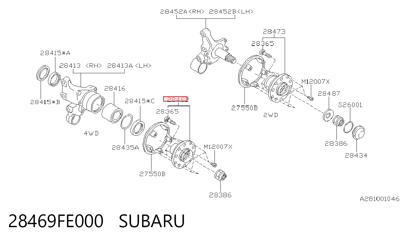 28469FE000 Subaru Ступица задняя