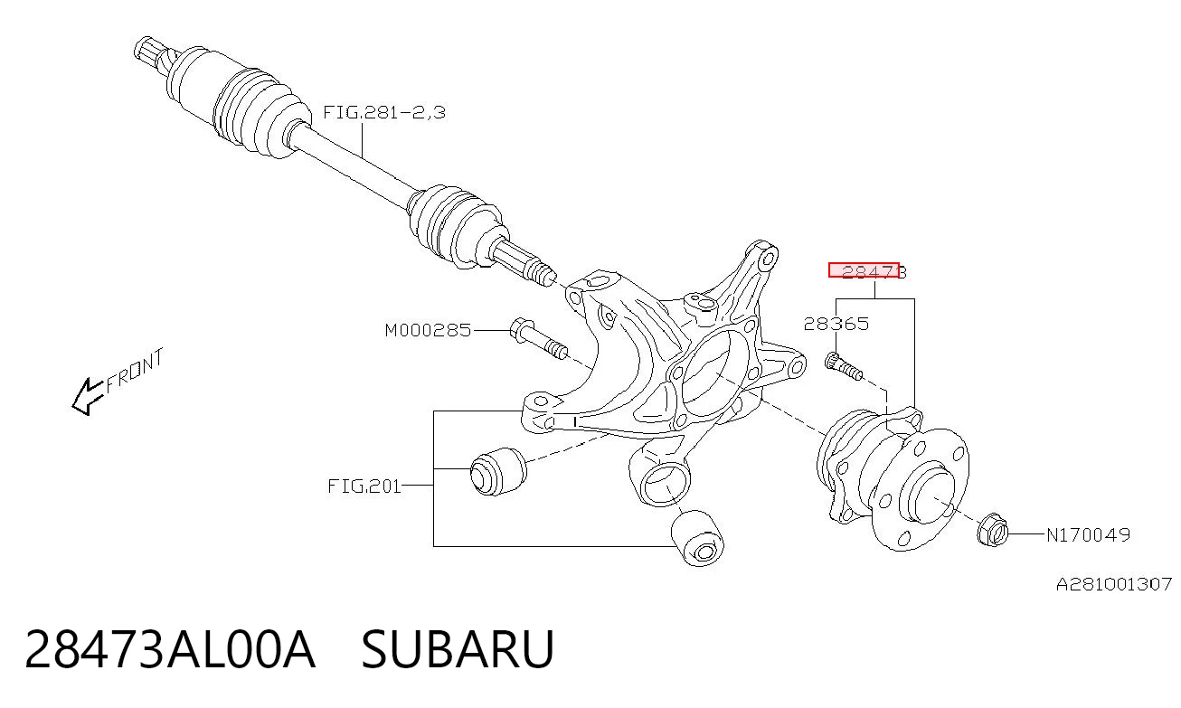 Ступица задняя на Subaru Outback V B15, BS