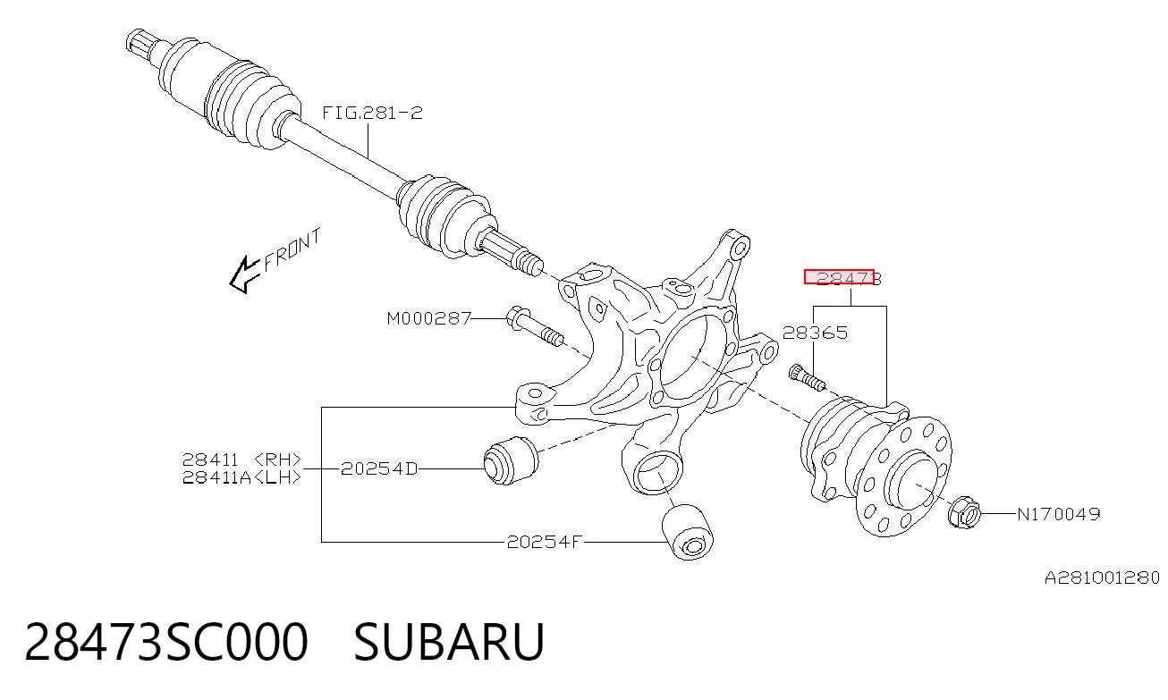 28473SC000 Subaru Ступица задняя