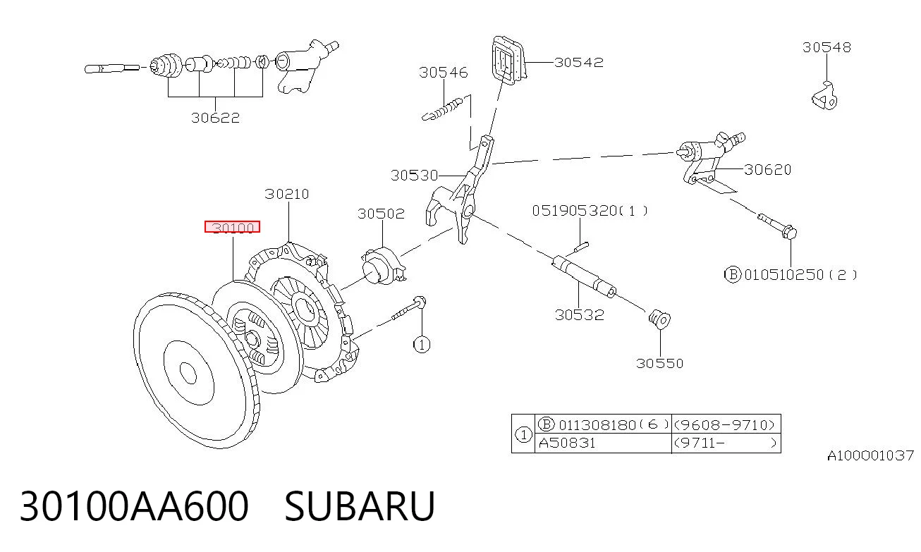 Диск сцепления ведомый на Subaru Forester I S10, SF