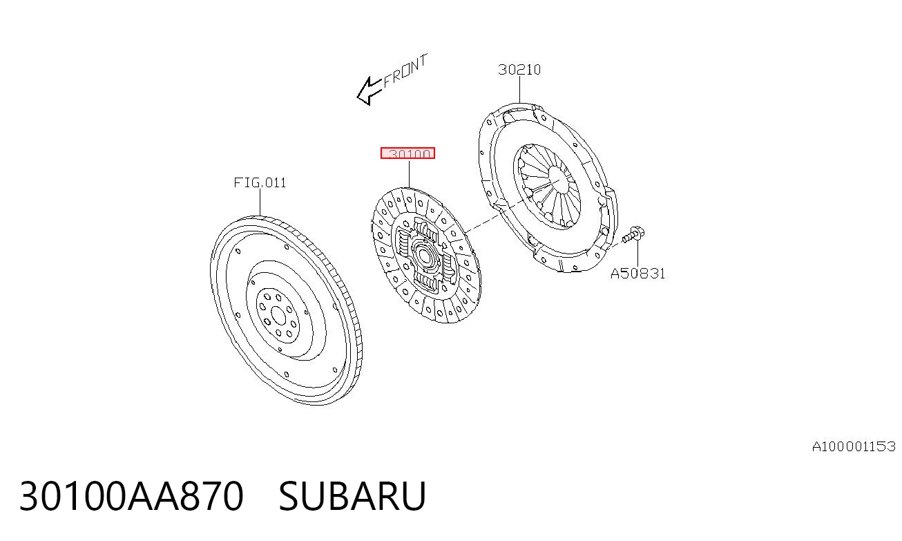 30100AA870 Subaru Диск сцепления ведомый