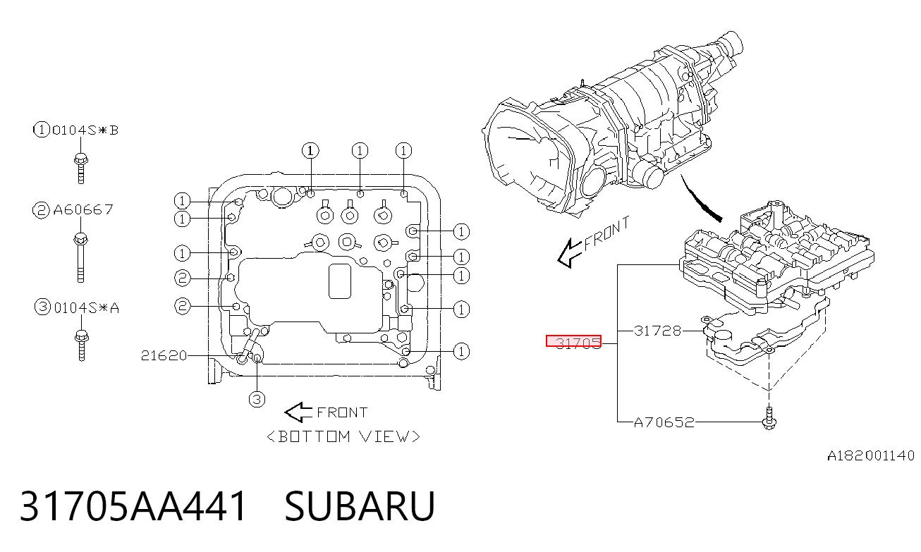 31705AA441 Subaru Блок клапанов АКПП
