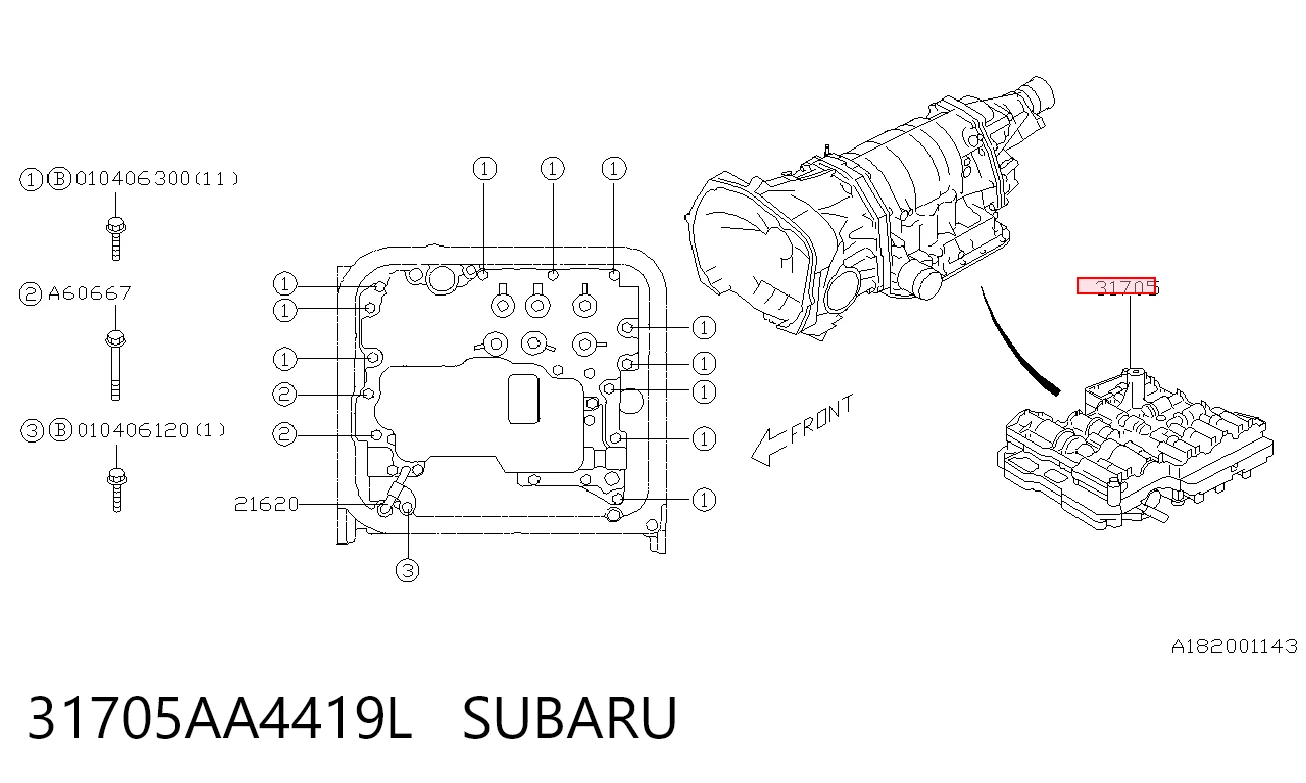 31705AA4419L Subaru Блок клапанов АКПП