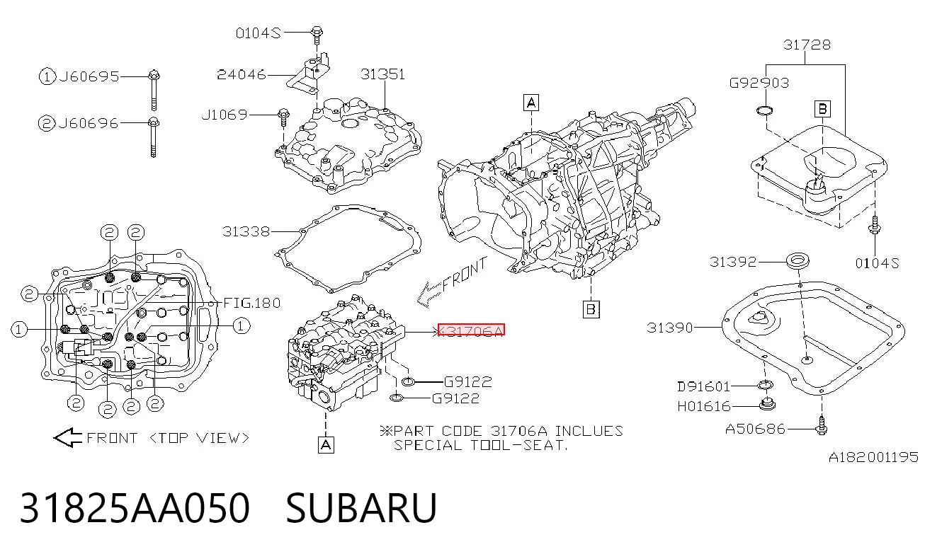 31825AA050 Subaru Блок клапанов АКПП