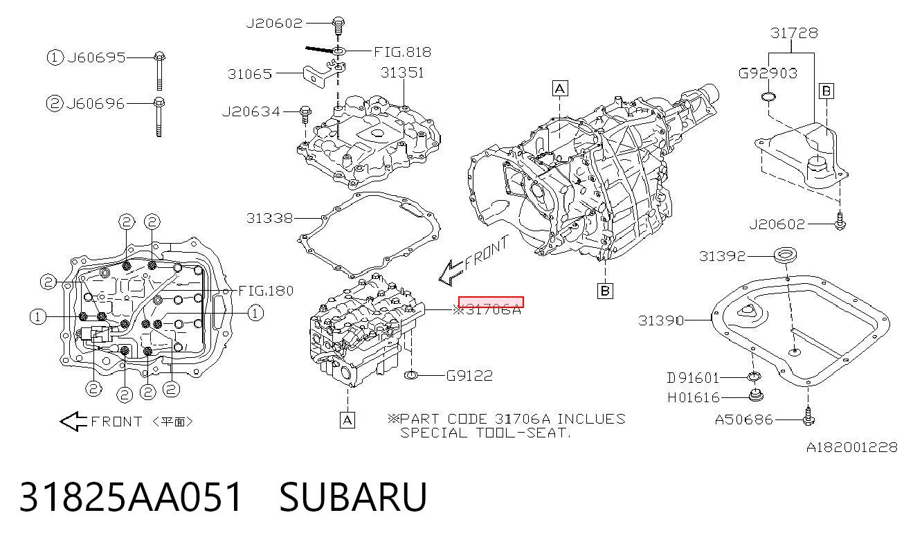 31825AA051 Subaru Блок клапанов АКПП