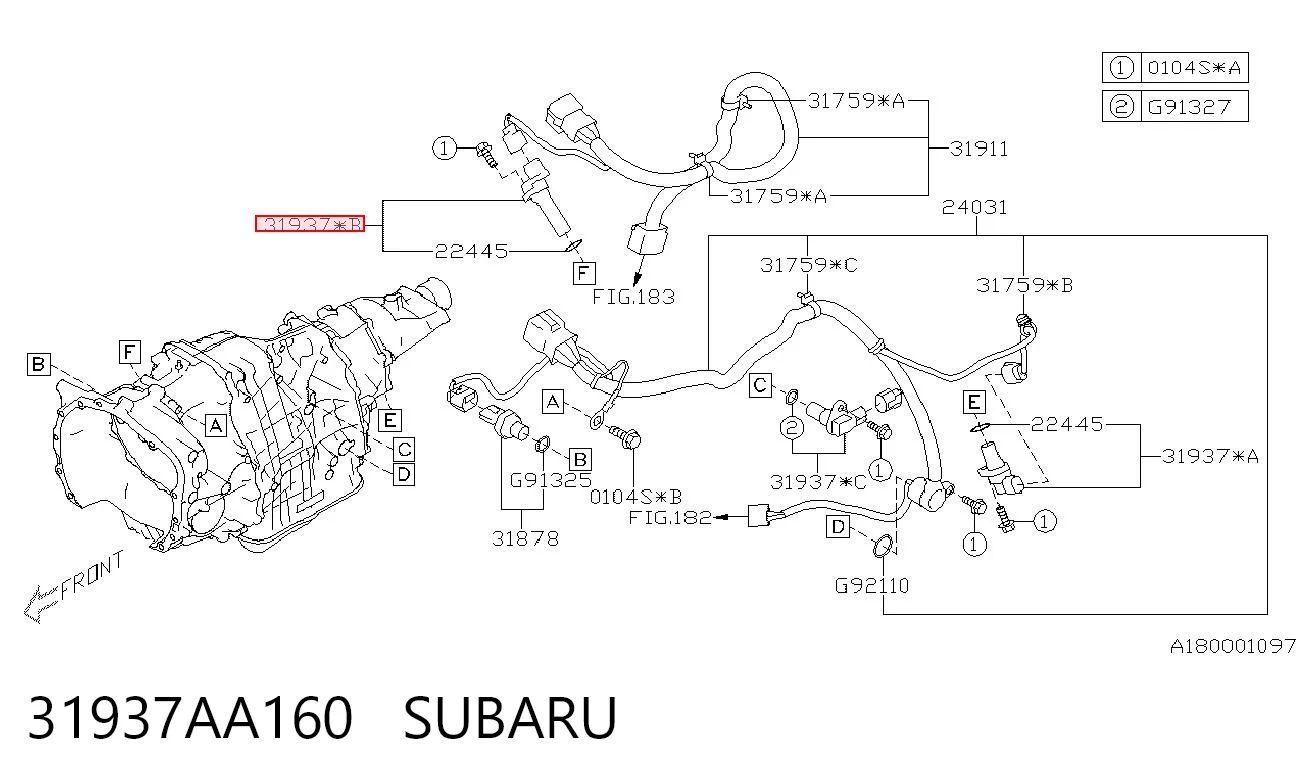 31937AA160 Subaru Датчик скорости спидометра